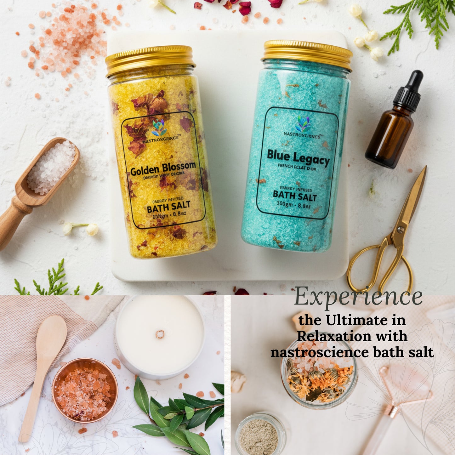 Golden Blossom & Blue Legacy Energy Infused Bath Salt