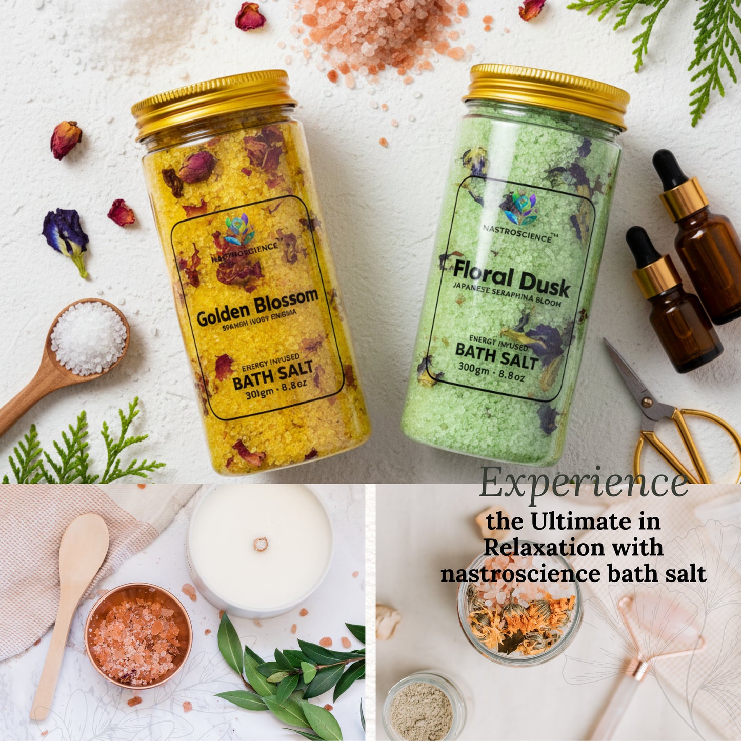 Golden Blossom & Floral dusk Energy Infused Bath Salt