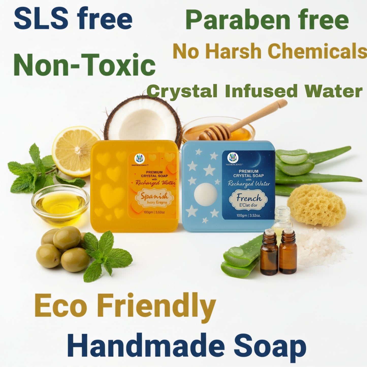 Yellow & Blue Premium Crystal Soap (Pack of 2)