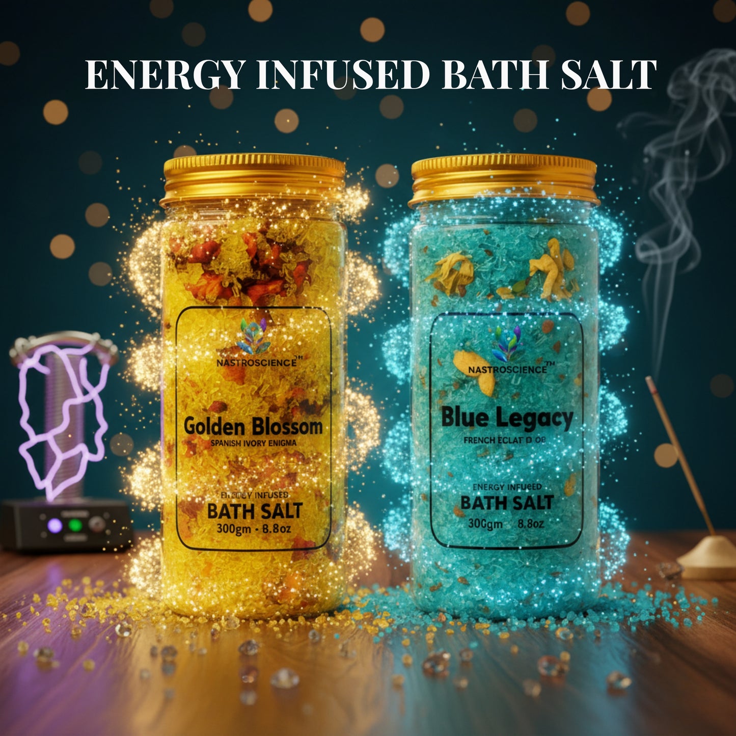 Golden Blossom & Blue Legacy Energy Infused Bath Salt