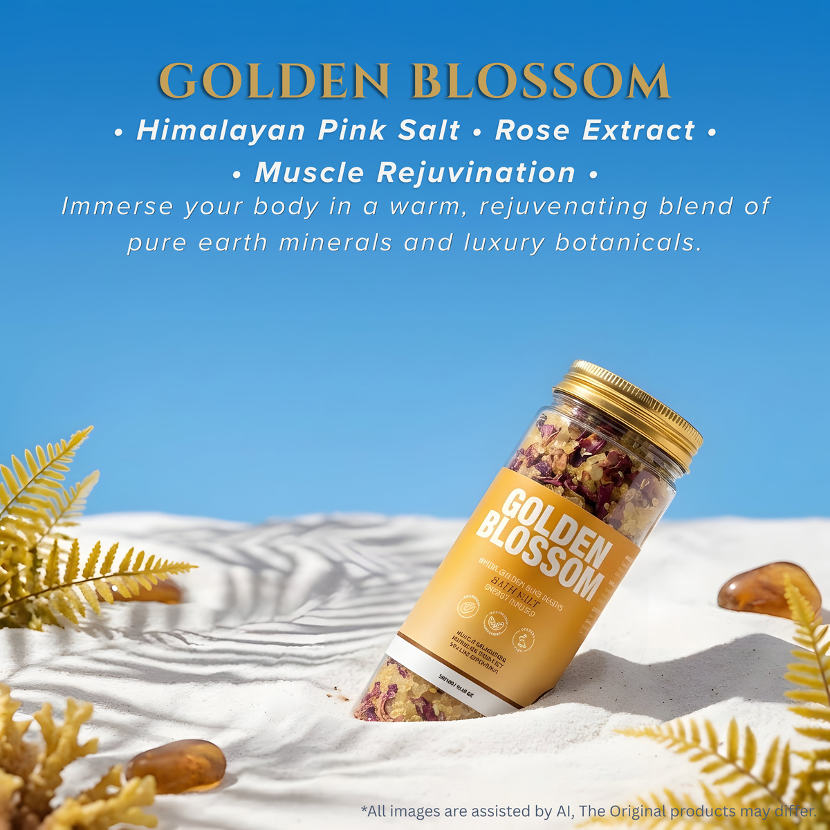 Golden Blossom Bath Salt - Nastroscience, view 2