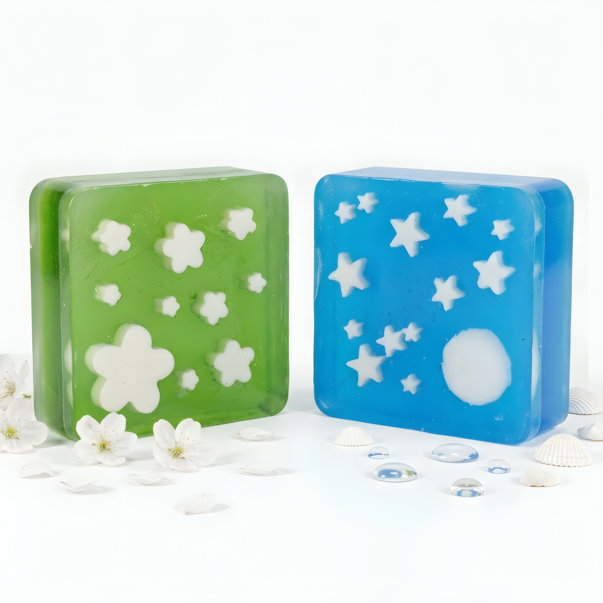 Green & Blue Premium Crystal Soap Pack of 2 by Nastroscience