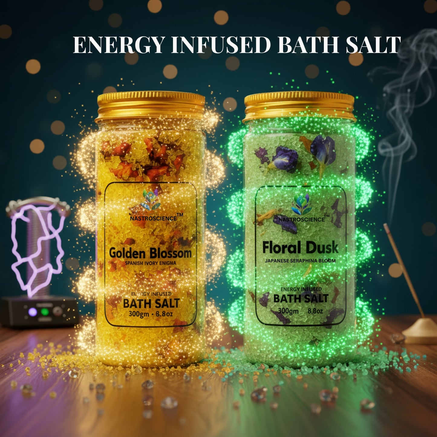 Golden Blossom & Floral dusk Energy Infused Bath Salt