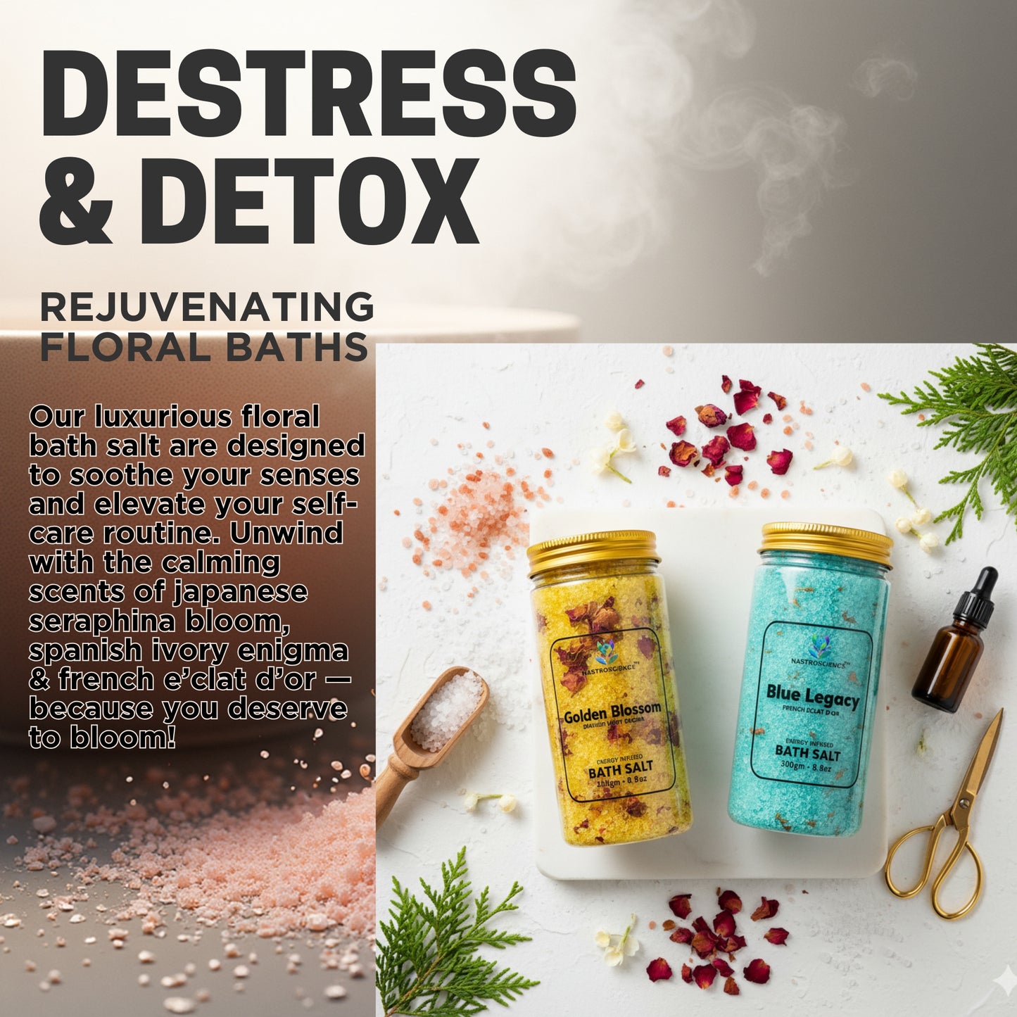 Golden Blossom & Blue Legacy Energy Infused Bath Salt