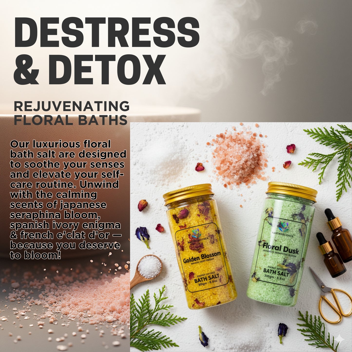 Golden Blossom & Floral dusk Energy Infused Bath Salt