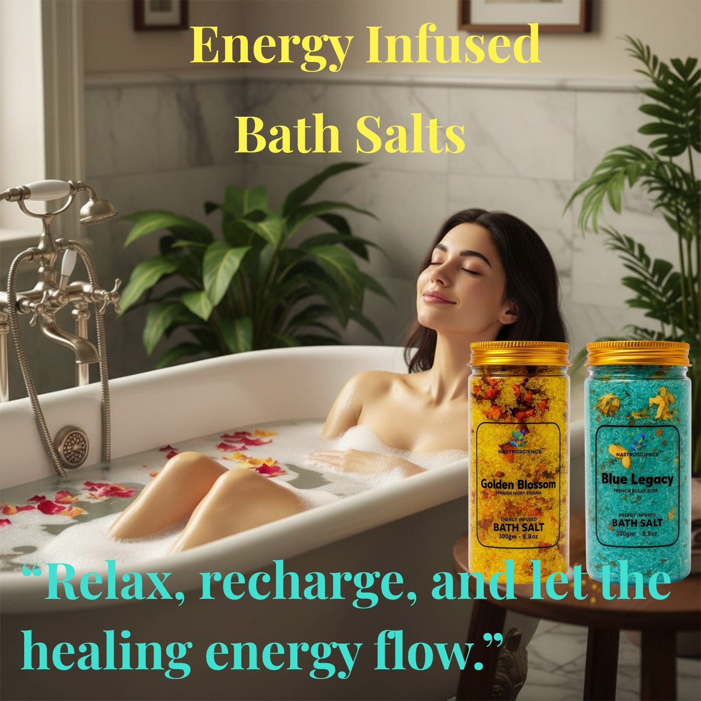 Golden Blossom & Blue Legacy Energy Infused Bath Salt