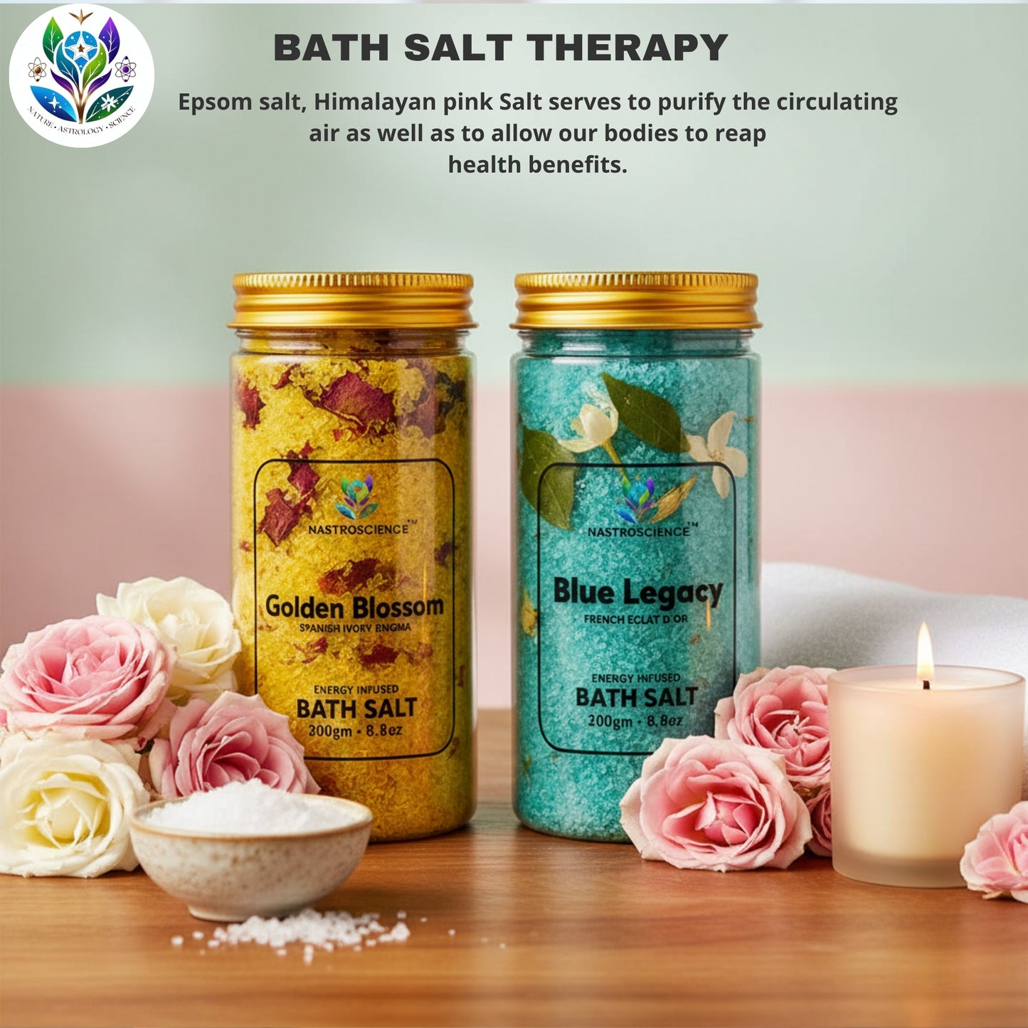 Golden Blossom & Blue Legacy Energy Infused Bath Salt