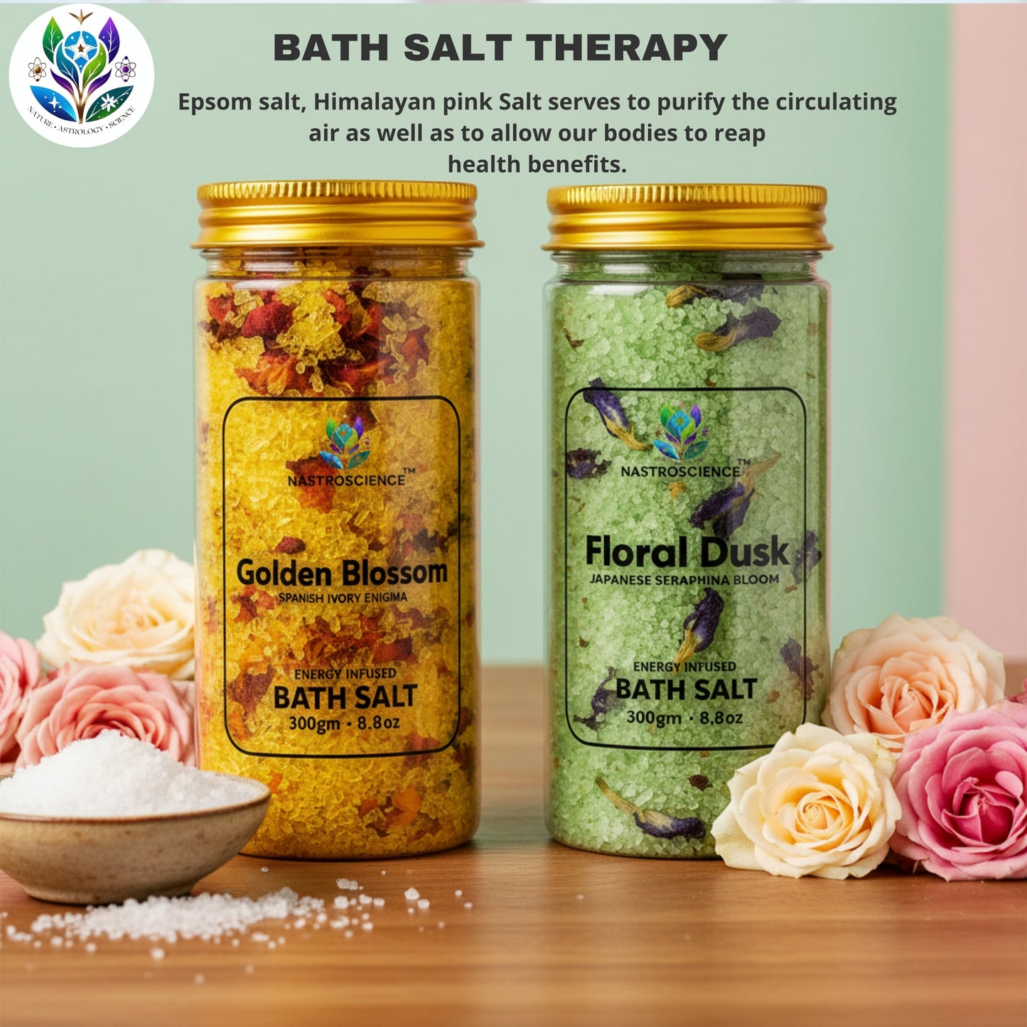 Golden Blossom & Floral dusk Energy Infused Bath Salt