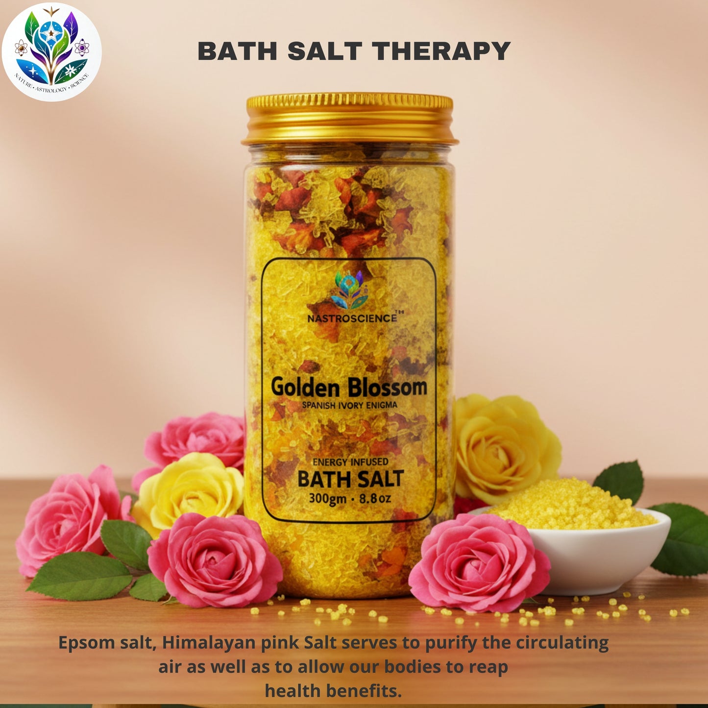 Golden Blossom Energy Infused Bath Salt (pack of 2)