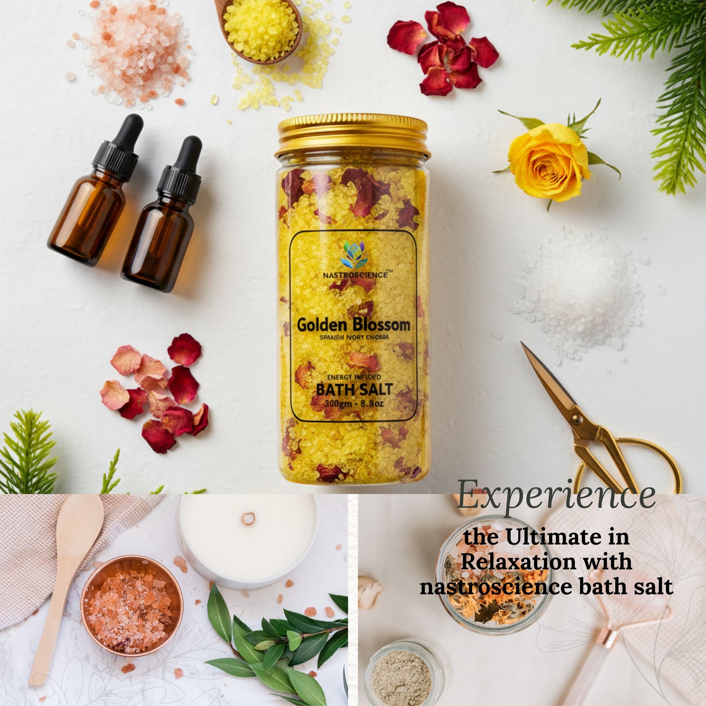 Golden Blossom Energy Infused Bath Salt (pack of 2)