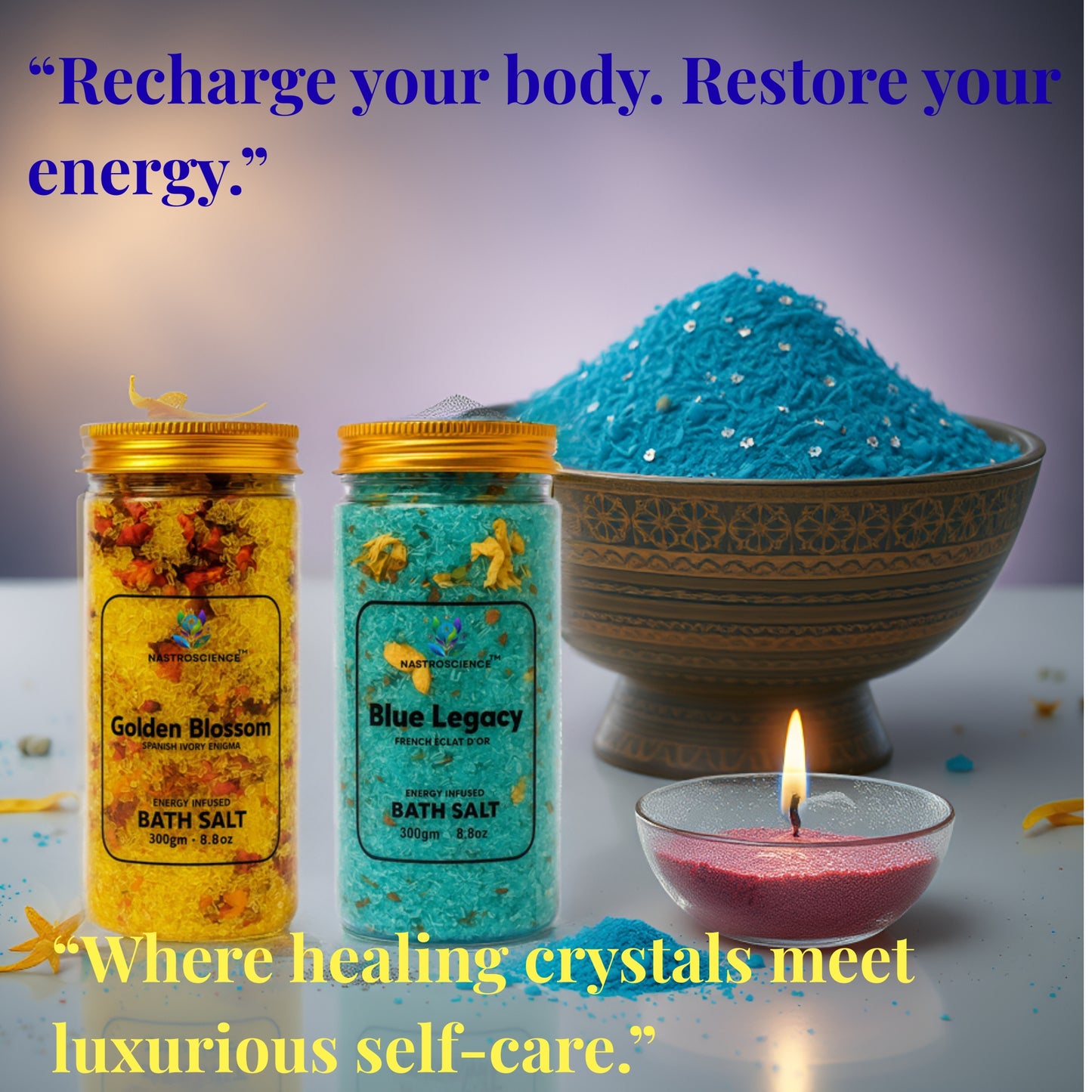 Golden Blossom & Blue Legacy Energy Infused Bath Salt