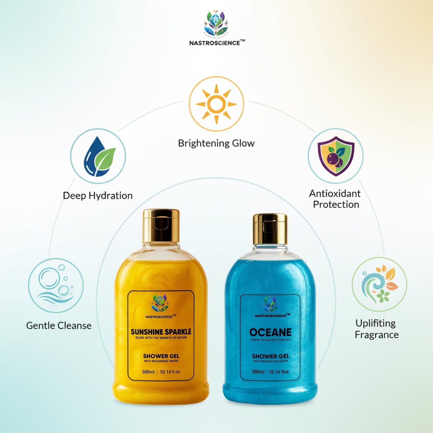 Sunshine Sparkle & Oceane Shower Gel (Pack Of 2)