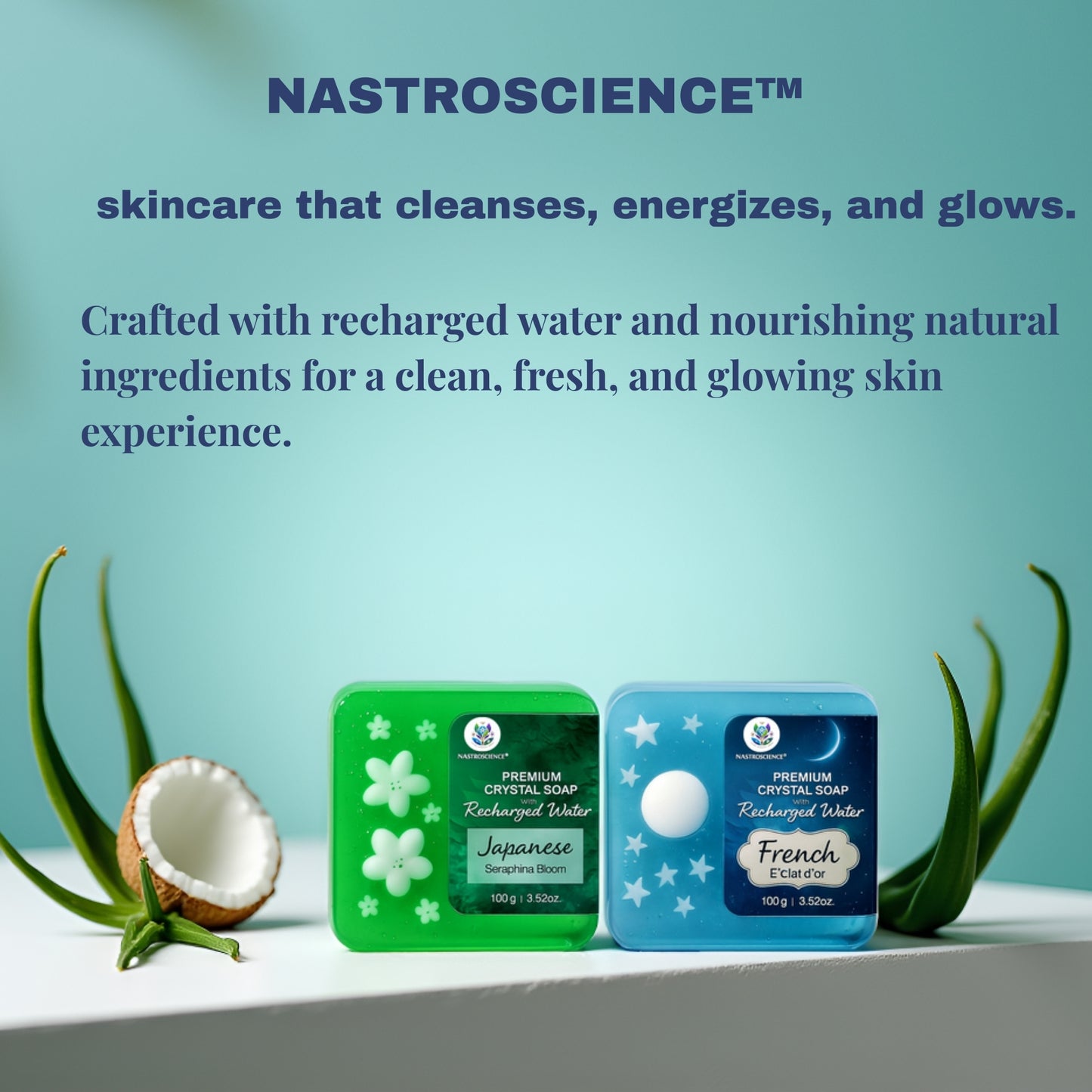 Green & Blue Premium Crystal Soap (Pack of 2)