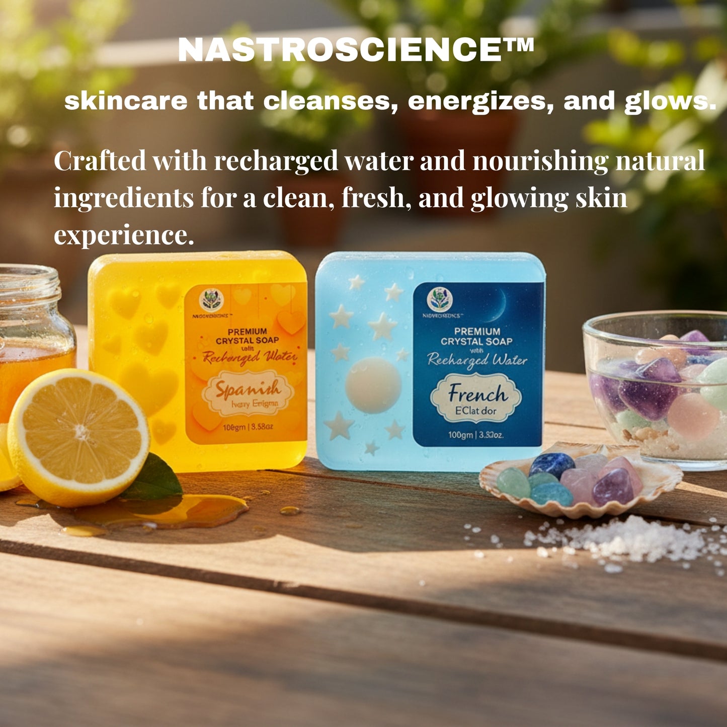 Yellow & Blue Premium Crystal Soap (Pack of 2)
