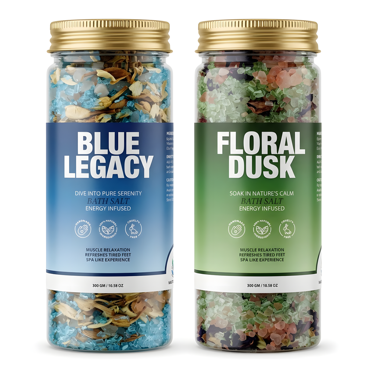 Blue Legacy & Floral Dusk Bath Salt Duo by Nastroscience