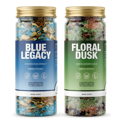 Blue Legacy & Floral Dusk Bath Salt Duo by Nastroscience