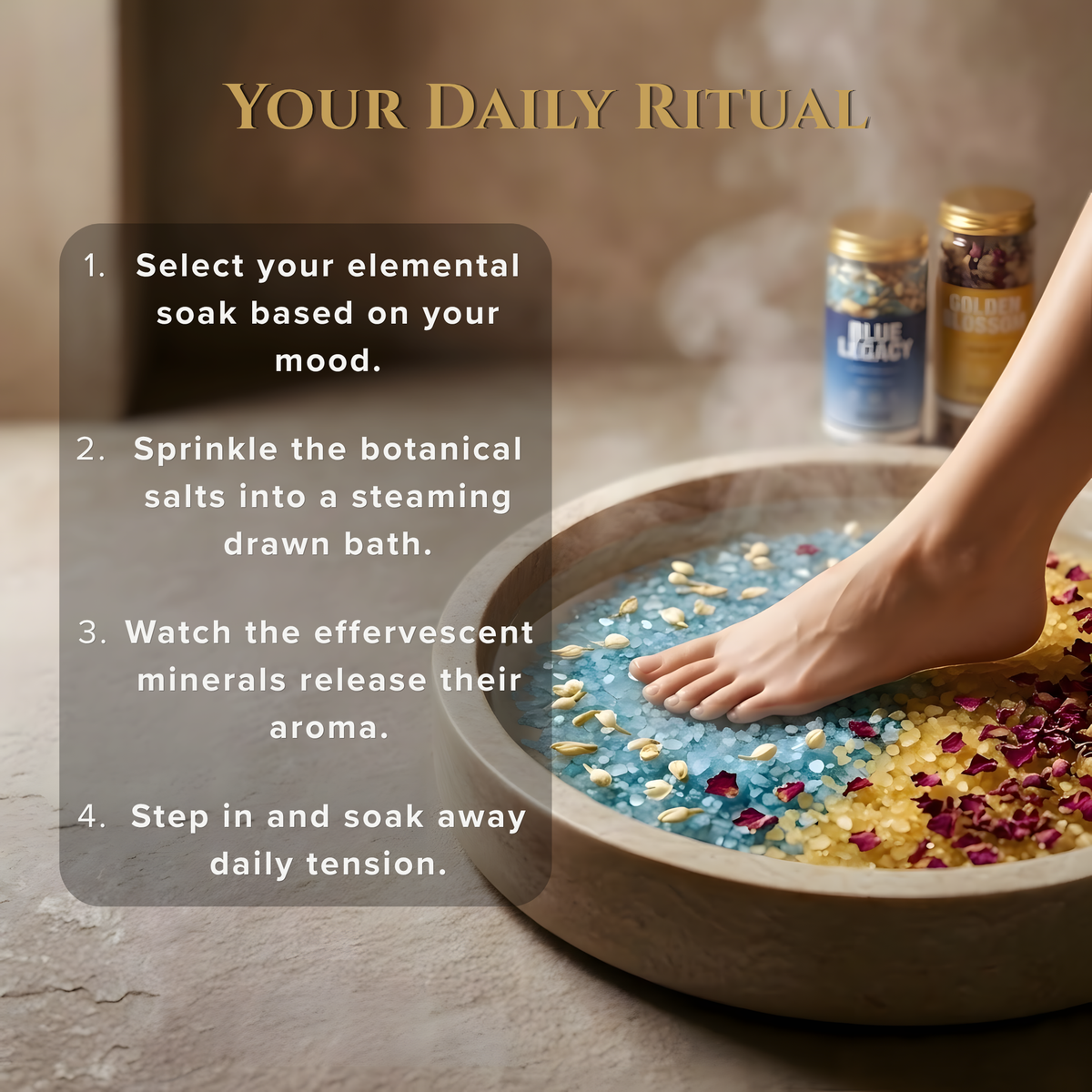 Golden Blossom & Blue Legacy Bath Salt Duo - view 7