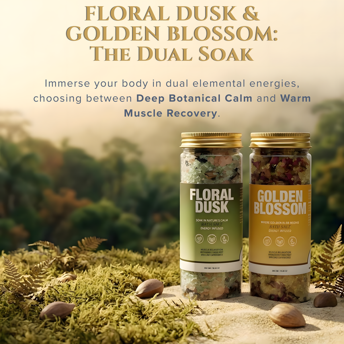 Golden Blossom & Floral Dusk Bath Salt Duo - view 2