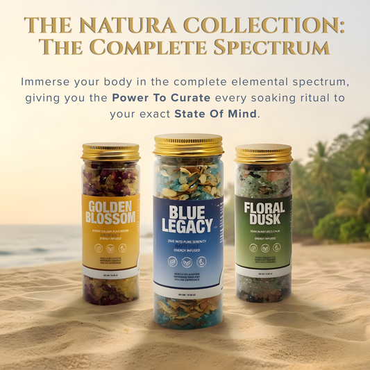 Floral Dusk,Golden Blossom & Blue Legacy Energy Infused Bath Salt