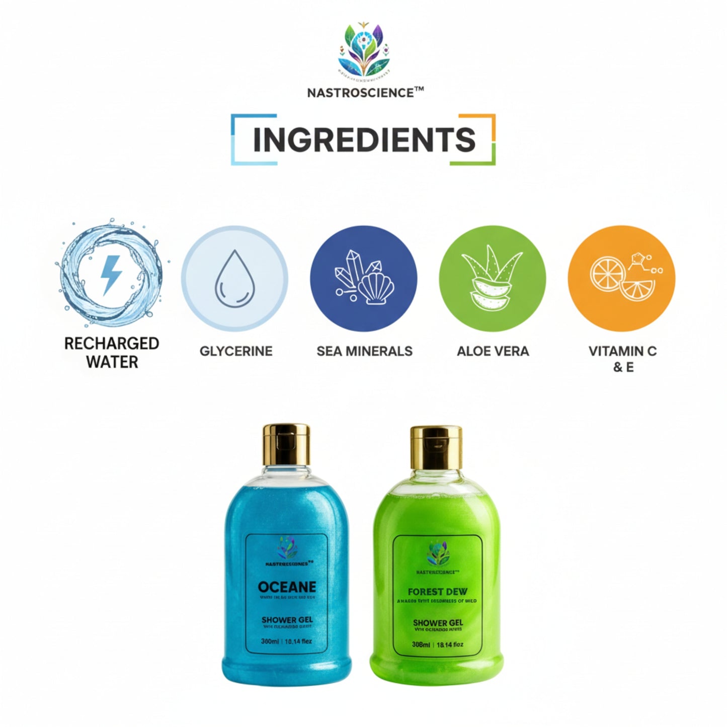 Oceane & Forest Dew Shower Gel (Pack Of 2)