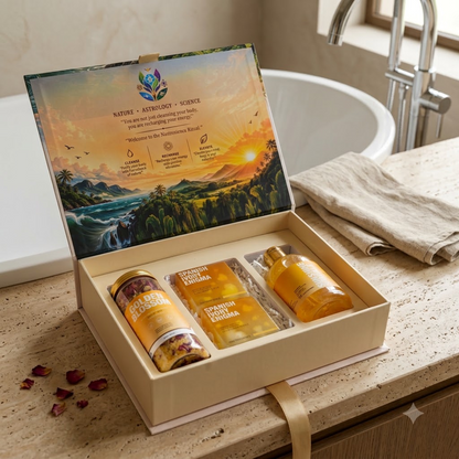 NASTROSCIENCE Bath & Body Care Gift Box, 2 Crystal Soaps, Shower Gel & Bath Salt-Spanish Ivory Enigma
