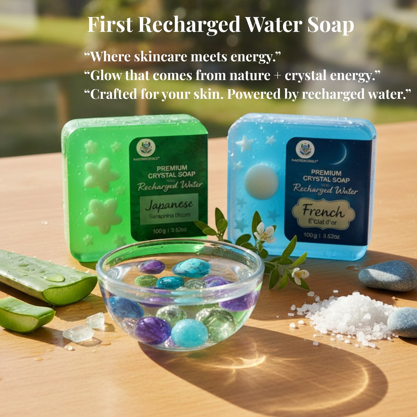 Green & Blue Premium Crystal Soap (Pack of 2)